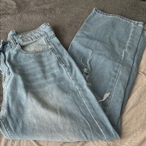 Light Blue Distressed Mom Jeans